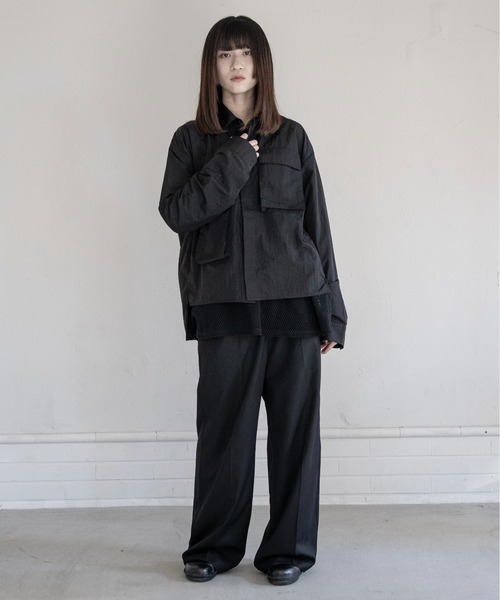 Utusiyo(ウツシヨ)の「nylon shirt 衣嚢(シャツ/ブラウス・メンズ・ブラック/グレイッシュブルー・FREE)」の16枚目の写真