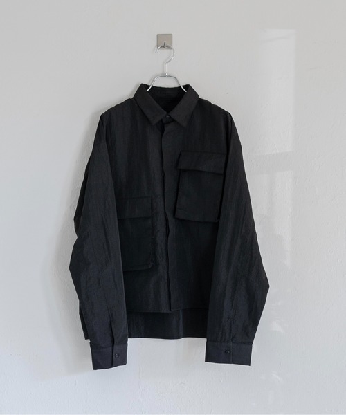 Utusiyo(ウツシヨ)の「nylon shirt 衣嚢(シャツ/ブラウス・メンズ・ブラック/グレイッシュブルー・FREE)」の22枚目の写真