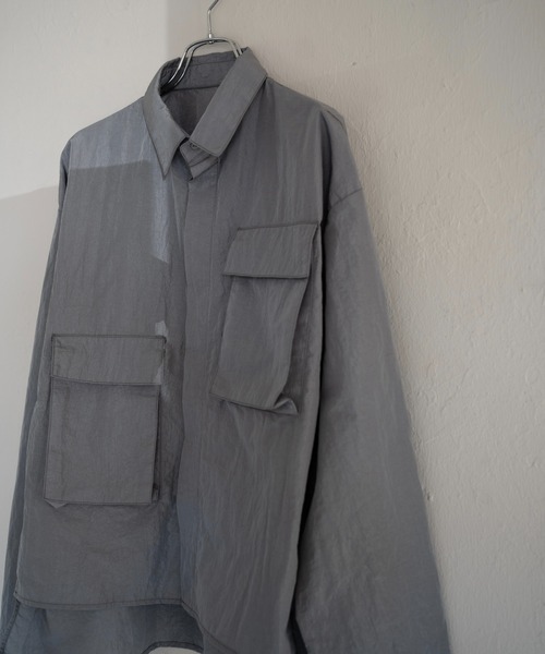 Utusiyo(ウツシヨ)の「nylon shirt 衣嚢(シャツ/ブラウス・メンズ・ブラック/グレイッシュブルー・FREE)」の20枚目の写真