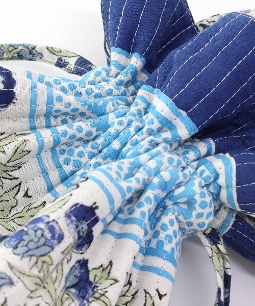 ブロックプリントキルト巾着トートバッグ【WEB限定】（トートバッグ