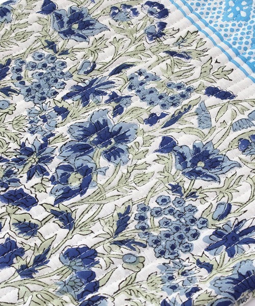 Msizeブロックプリントキルト コンフィーブロックプリント キルト巾着トート | トモ