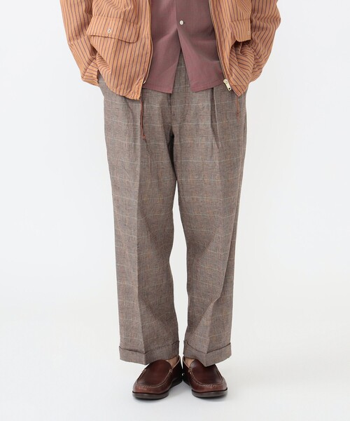 BEAMS PLUS（ビームスプラス）の「グレンチェック リネン 2P トラウザーズ（スラックス・メンズ・ブラウン・LARGE/MEDIUM/SMALL）」の16枚目の写真