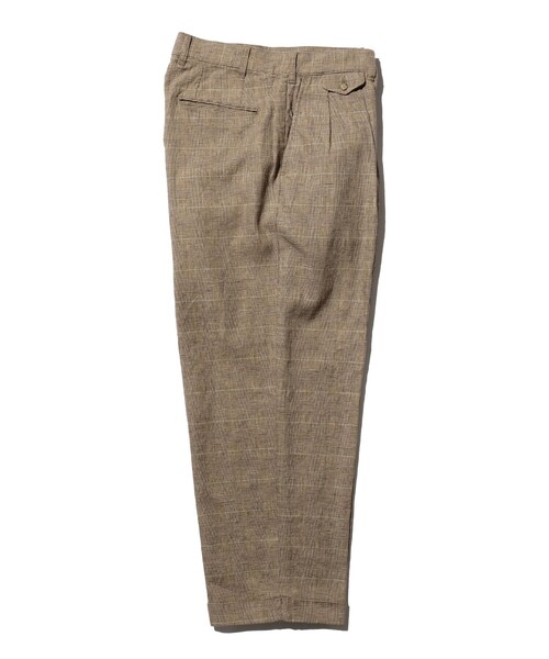 BEAMS PLUS（ビームスプラス）の「グレンチェック リネン 2P トラウザーズ（スラックス・メンズ・ブラウン・LARGE/MEDIUM/SMALL）」の7枚目の写真