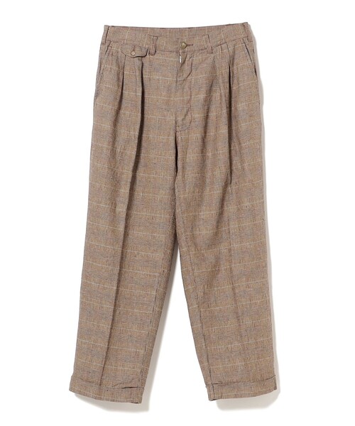 BEAMS PLUS（ビームスプラス）の「グレンチェック リネン 2P トラウザーズ（スラックス・メンズ・ブラウン・LARGE/MEDIUM/SMALL）」の8枚目の写真