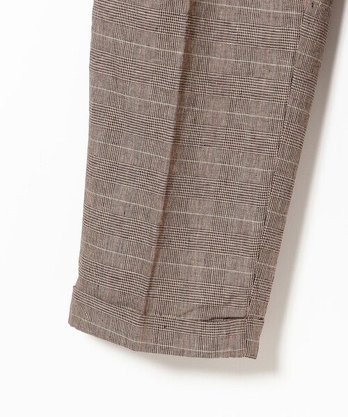 BEAMS PLUS（ビームスプラス）の「グレンチェック リネン 2P トラウザーズ（スラックス・メンズ・ブラウン・LARGE/MEDIUM/SMALL）」の11枚目の写真