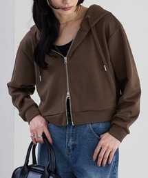 レディースのパーカー（ブラウン/茶色系・ジップアップ）ファッション