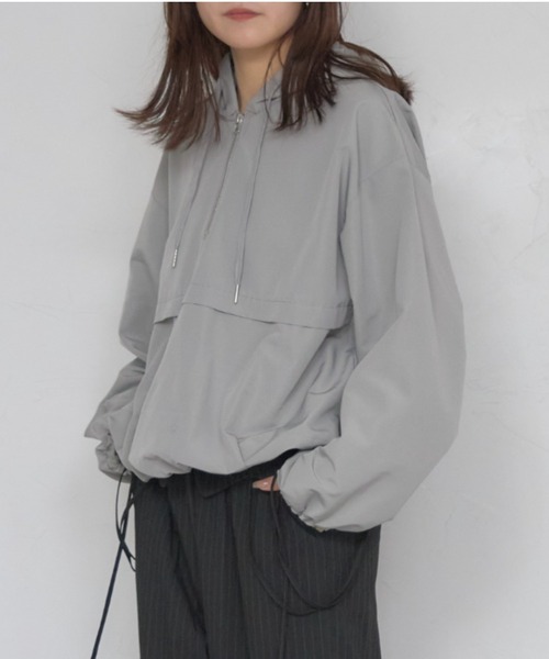 BLK グレー フード付きウェア グレー フード付き マウンテンパーカー グレー マウンテンパーカー