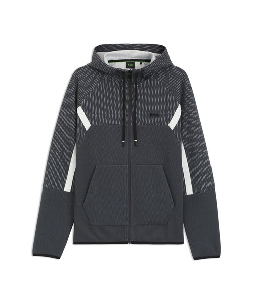 BOSS(ボス)の「レギュラーフィット ジップアップフーディ キルティングジャカード(パーカー・メンズ・グレー・M/L/XL/S)」の5枚目の写真