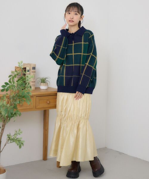 RETRO GIRL(レトロガール)の「サテンシャーリングSK(スカート・レディース・イエロー/アイボリー/ブラック・FREE)」の21枚目の写真