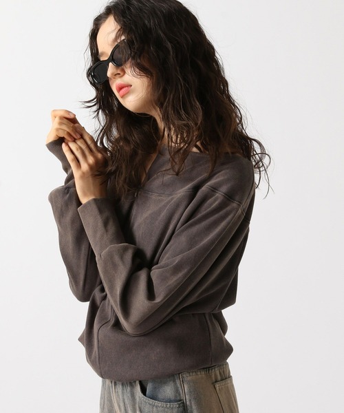 FOREVER 21（フォーエバー トゥエンティーワン）の「【2025SS】ピグメントハーフジップチュニックワンピース（チュニック・レディース・ブラック/ブラウン・FREE）」の12枚目の写真