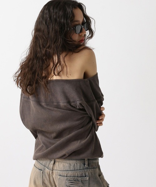 FOREVER 21（フォーエバー トゥエンティーワン）の「【2025SS】ピグメントハーフジップチュニックワンピース（チュニック・レディース・ブラック/ブラウン・FREE）」の13枚目の写真