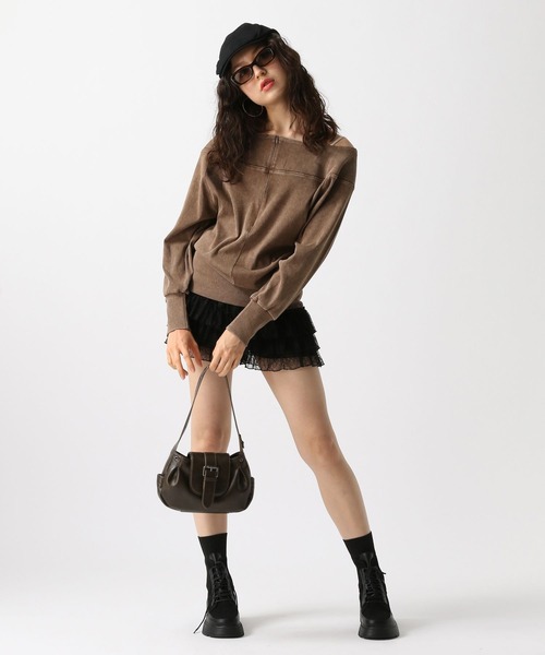 FOREVER 21（フォーエバー トゥエンティーワン）の「【2025SS】ピグメントハーフジップチュニックワンピース（チュニック・レディース・ブラック/ブラウン・FREE）」の3枚目の写真