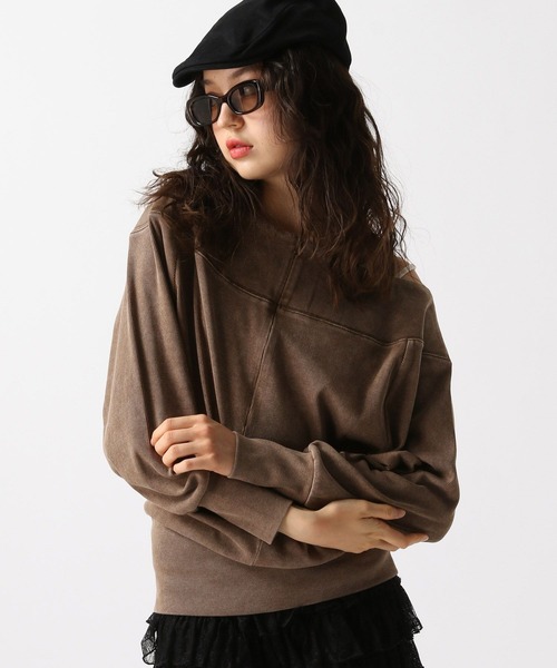 FOREVER 21（フォーエバー トゥエンティーワン）の「【2025SS】ピグメントハーフジップチュニックワンピース（チュニック・レディース・ブラック/ブラウン・FREE）」の6枚目の写真