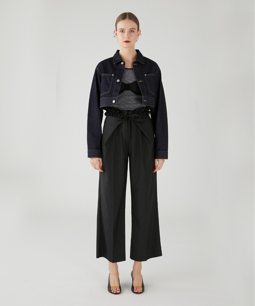 【クリンクルクリンクルクリンクル】フリルベルトトラウザー frill belt trousers｜BLACK
