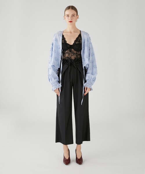 【クリンクルクリンクルクリンクル】フリルベルトトラウザー frill belt trousers｜BLACK