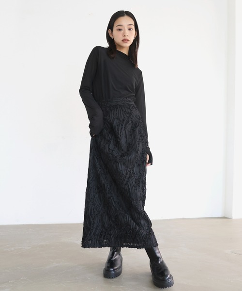 hellam(へラム)の「刺繍レースストレートスカート(スカート・レディース・アイボリー/ブラック/ベージュ・FREE)」の11枚目の写真