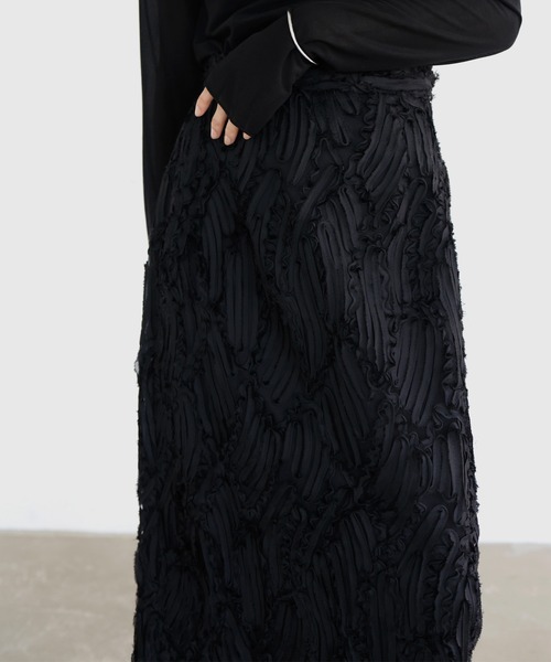 hellam(へラム)の「刺繍レースストレートスカート(スカート・レディース・アイボリー/ブラック/ベージュ・FREE)」の8枚目の写真