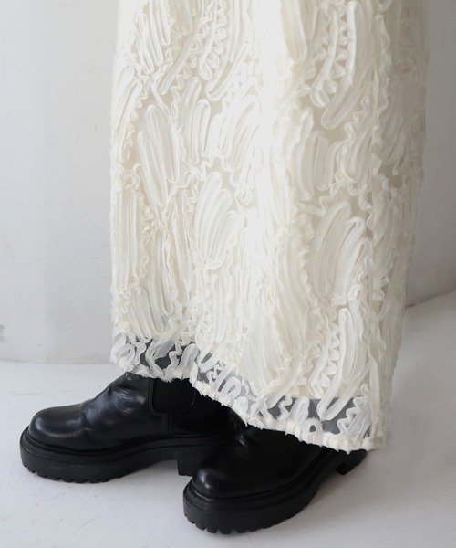 hellam(へラム)の「刺繍レースストレートスカート(スカート・レディース・アイボリー/ブラック/ベージュ・FREE)」の19枚目の写真