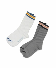 【FACETASM / ファセッタズム】RIB SOCKS / ホワイト＆グレー [NAT-SOX-U01]
