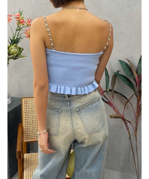 EVRIS（エヴリス）の「グランジダメージワイドデニムパンツ（デニムパンツ・レディース・ブラック/ライトブルー・MEDIUM/SMALL）」の6枚目の写真