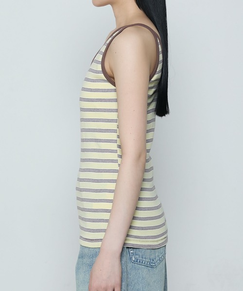 Robert P. Miller】Border v-neck camisole with cups