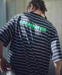 ADAMPATEK/rounded border short sleeve T/プリント入りラウンドボーダーTシャツ/AP2514011