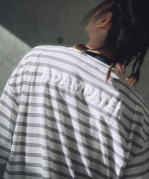 ADAM PATEK(アダムパテック)の「ADAMPATEK/rounded border short sleeve T/プリント入りラウンドボーダーTシャツ/AP2514011(Tシャツ/カットソー・レディース・ホワイト/ブラック・2/1)」の14枚目の写真