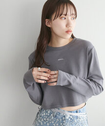 【umm.】刺繍ロゴショート丈ロンT