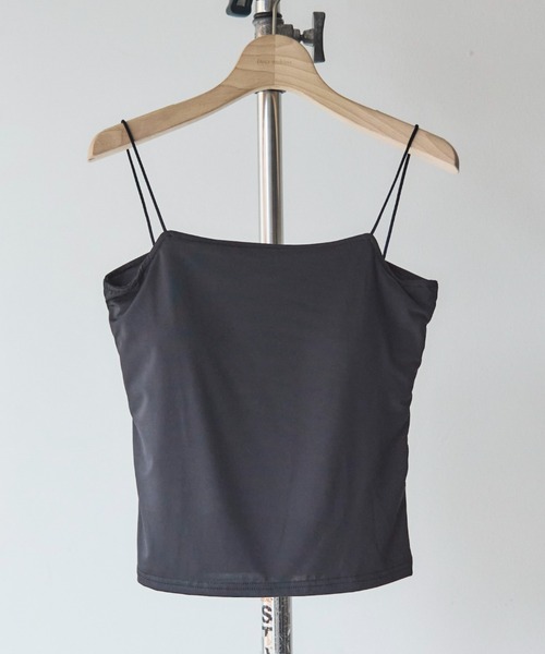 Doux archives（ドゥアルシーヴ）の「ドライタッチカップ付きキャミ（キャミソール・レディース・ブラック/オフホワイト・FREE）」の2枚目の写真