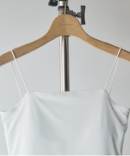 Doux archives（ドゥアルシーヴ）の「ドライタッチカップ付きキャミ（キャミソール・レディース・ブラック/オフホワイト・FREE）」の12枚目の写真