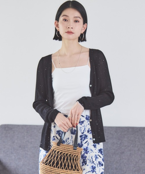 Doux archives（ドゥアルシーヴ）の「ドライタッチカップ付きキャミ（キャミソール・レディース・ブラック/オフホワイト・FREE）」の5枚目の写真