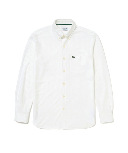LACOSTE(ラコステ)の「ジャカードストライプボタンダウンジャージシャツ(シャツ/ブラウス・メンズ・ライトブルー/ネイビー/ホワイト・39/40/41/42)」の6枚目の写真