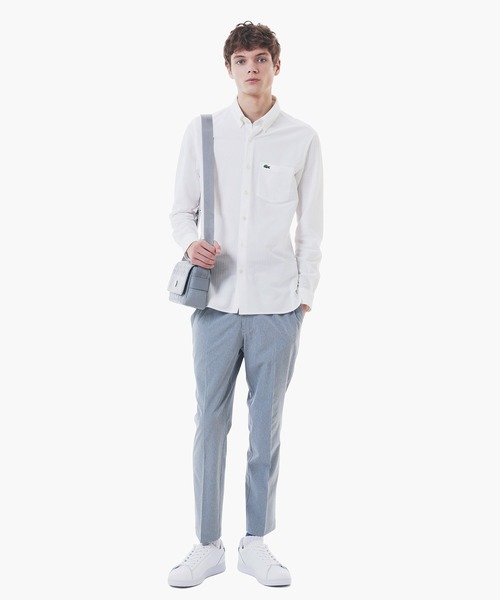 LACOSTE(ラコステ)の「ジャカードストライプボタンダウンジャージシャツ(シャツ/ブラウス・メンズ・ライトブルー/ネイビー/ホワイト・39/40/41/42)」の8枚目の写真