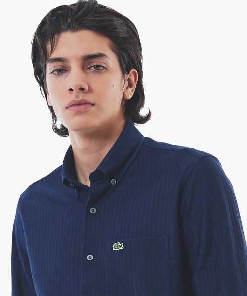 LACOSTE(ラコステ)の「ジャカードストライプボタンダウンジャージシャツ(シャツ/ブラウス・メンズ・ライトブルー/ネイビー/ホワイト・39/40/41/42)」の16枚目の写真