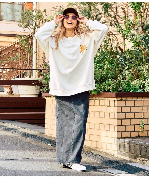 anap mimpi（アナップミンピ）の「フロント ジップ デニム ロングジャンパー スカート（ジャンパースカート・レディース・ライトブルー/ブラック・FREE）」の13枚目の写真