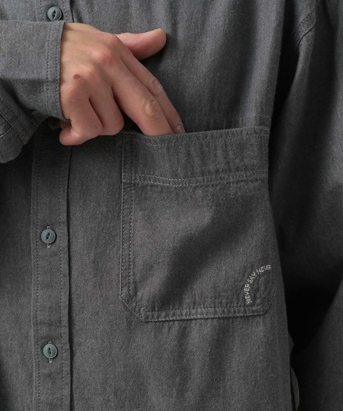 BAYFLOW（ベイフロー）の「スタンダードカラーシャツ[綿100％]（シャツ/ブラウス・メンズ・チャコールグレー/ホワイト/ブルー/イエロー・LARGE/MEDIUM）」の15枚目の写真