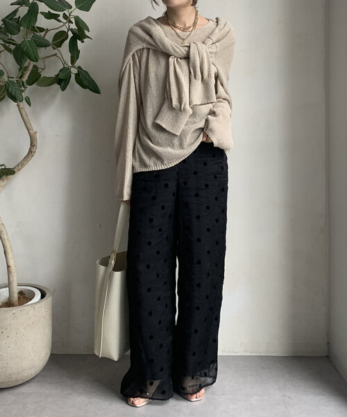 DouDou（ドゥドゥ）の「【WEB限定】オーガンジードットパンツ（その他パンツ・レディース・オフホワイト/ブラック・FREE）」の20枚目の写真