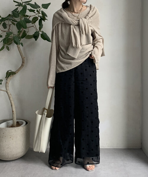 DouDou（ドゥドゥ）の「【WEB限定】オーガンジードットパンツ（その他パンツ・レディース・オフホワイト/ブラック・FREE）」の21枚目の写真