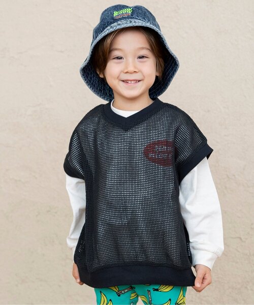 【2点SET】メッシュベストSETシャツ SHOO・LA・RUE｜【2点セット】メッシュニットベスト*ロゴTシャツ