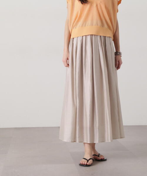 N.（N. Natural Beauty Basic）（エヌエヌナチュラルビューティーベーシック）の「シアーローンタックフレアスカート（スカート・レディース・チャコールグレー/ブルー/ライトベージュ・MEDIUM）」の15枚目の写真