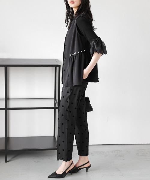 La-gemme（ラジェム）の「パールペプラムジレ（ベスト・レディース・ブラック/ベージュ・フリー）」の19枚目の写真