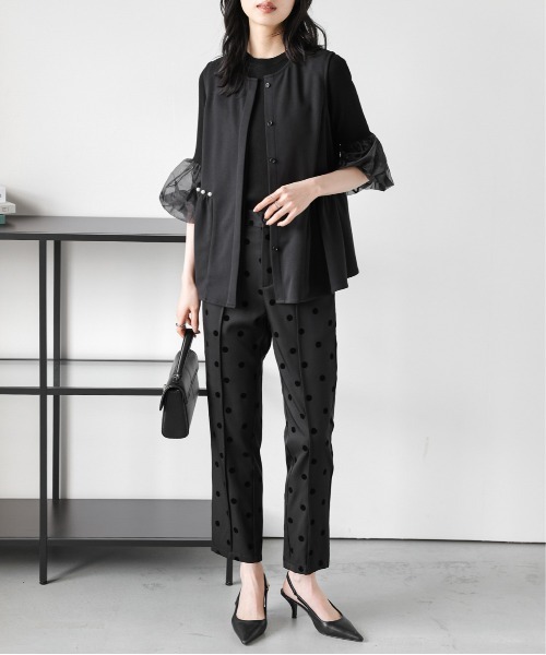 La-gemme（ラジェム）の「パールペプラムジレ（ベスト・レディース・ブラック/ベージュ・フリー）」の21枚目の写真