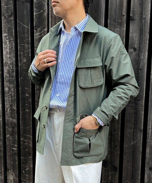 NOLLEY’S（ノーリーズ）の「《撥水/ウォッシャブル》リップストップ ストレッチファティーグJK 25SS（ミリタリージャケット・メンズ・オリーブ/ブラック/ベージュ/ダークネイビー・M/L/XL/S）」の4枚目の写真