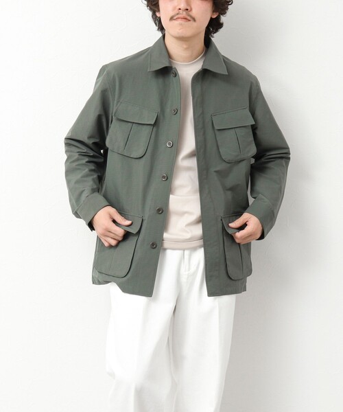 NOLLEY’S（ノーリーズ）の「《撥水/ウォッシャブル》リップストップ ストレッチファティーグJK 25SS（ミリタリージャケット・メンズ・オリーブ/ブラック/ベージュ/ダークネイビー・M/L/XL/S）」の10枚目の写真