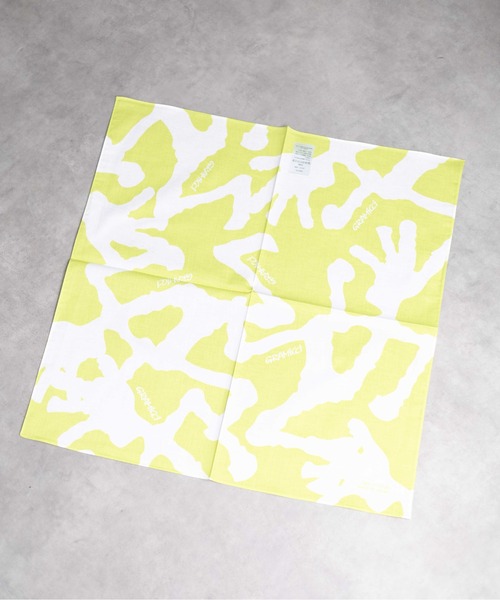 Gramicci(グラミチ)の「【63】【GRAMICCI(グラミチ) 】BURLY RUNNINGMAN BANDANA(バンダナ/スカーフ・メンズ・ライム/ブラウン・FREE)」の4枚目の写真
