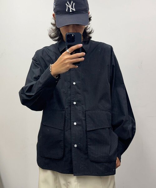 CIAOPANIC(チャオパニック)の「BIGポケットチェックシャツ(シャツ/ブラウス・レディース・ブラック/カーキ/ピンク/ブラウン/ブラック系その他/ベージュ/ホワイト/ホワイト系その他/アイボリー/イエロー/ブルー/サックスブルー・MEDIUM/LARGE)」の6枚目の写真