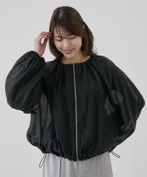 【未使用近】定価¥16,500 光沢感◎ゴールドジップ袖リブシアーブルゾン セール】シアーブルゾン（ブルゾン）｜Jayro（ジャイロ）の