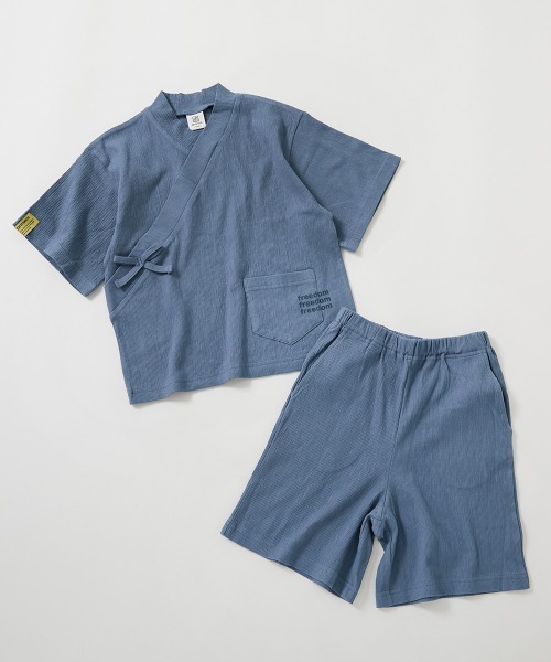 devirock（デビロック）の「すぽっと着られる 着心地やわらか 無地 おやすみ甚平（浴衣・キッズ・ブルーグレー/スミクロ/ネイビー/ライトグレー・100cm/110cm/120cm/130cm/140cm/150cm/160cm）」の20枚目の写真