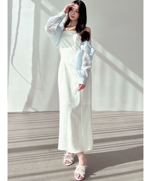 RESEXXY（リゼクシー）の「シアーショートシャツ（シャツ/ブラウス・レディース・ブルー/ブラック/ホワイト・FREE）」の7枚目の写真