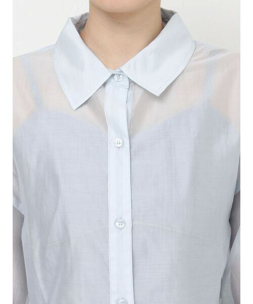 RESEXXY（リゼクシー）の「シアーショートシャツ（シャツ/ブラウス・レディース・ブルー/ブラック/ホワイト・FREE）」の13枚目の写真